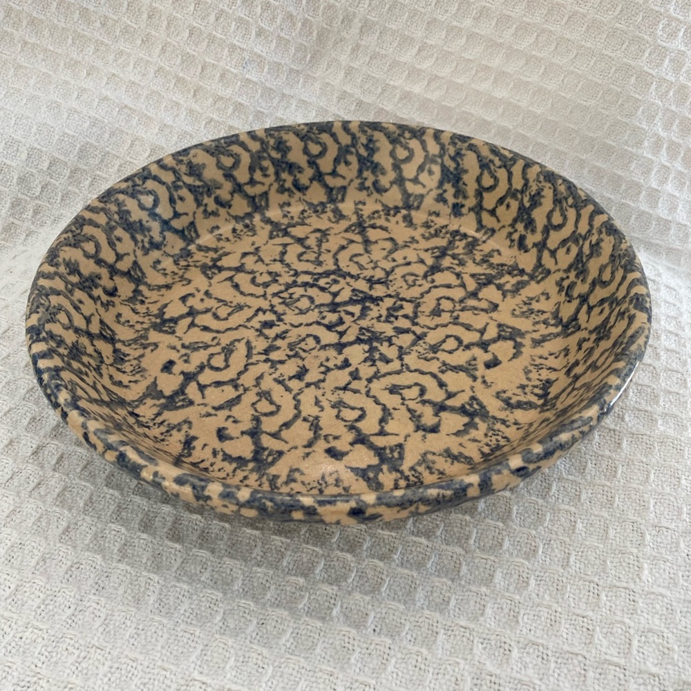Robinson-Ransbottom Pottery Vintage USA Spongeware Pie Dish